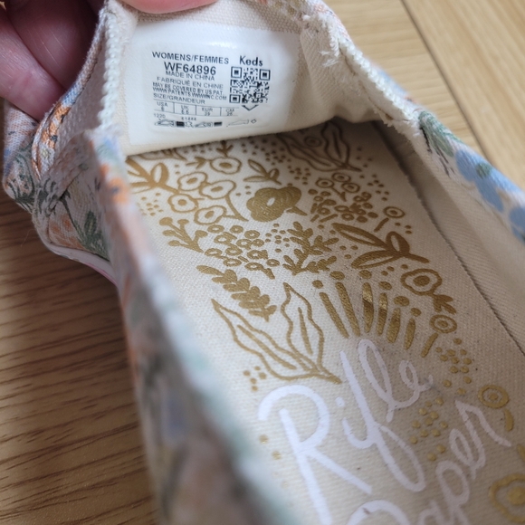 Keds Women's Rifle Paper Co. Double Decker Meadow Cream Sneakers, Pink Multi 8 - Picture 11 of 11